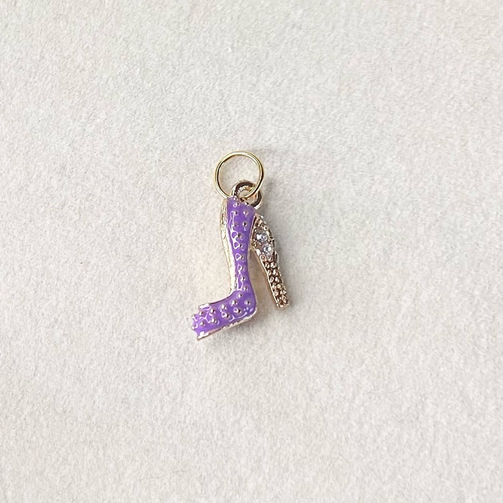 Boutique Glam Heel Charm-purple